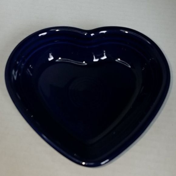 Fiestaware Fiesta Small CERAMIC Heart Bowl Dish Cobalt Blue CONTAINER - Picture 8 of 8